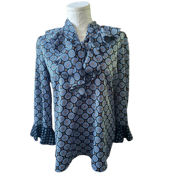 Le Gali Dakota Mixprint Blue Top - Picture 1 of 6